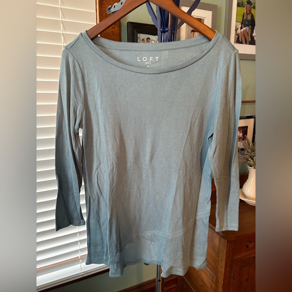 LOFT Long Sleeve Tee in Light Blue